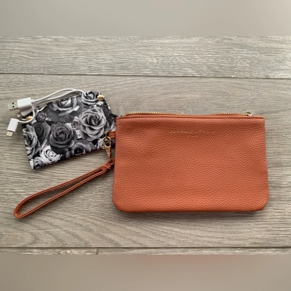 Adrienne Vittadini Studio Charging Wallet Wristlet in Peachy Pink Color